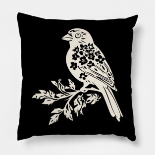 Floral Sparrow – Nature’s Little Songbird Pillow