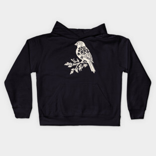 Floral Sparrow – Nature’s Little Songbird Kids Hoodie