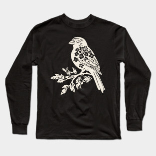 Floral Sparrow – Nature’s Little Songbird Long Sleeve T-Shirt