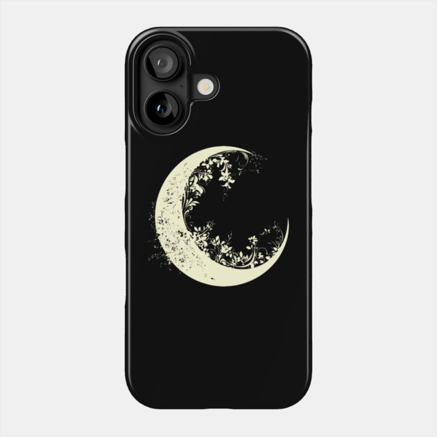 Floral Crescent Moon – Celestial & Botanical Fusion Phone Case by TuncGK