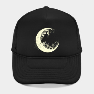 Floral Crescent Moon – Celestial & Botanical Fusion Hat