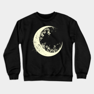 Floral Crescent Moon – Celestial & Botanical Fusion Crewneck Sweatshirt