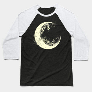 Floral Crescent Moon – Celestial & Botanical Fusion Baseball T-Shirt