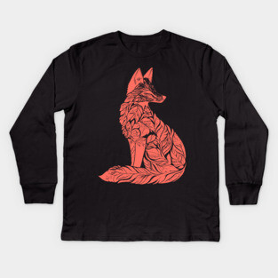 Floral Fox – Clever & Beautiful Woodland Art Kids Long Sleeve T-Shirt