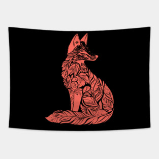 Floral Fox – Clever & Beautiful Woodland Art Tapestry