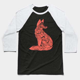 Floral Fox – Clever & Beautiful Woodland Art Baseball T-Shirt