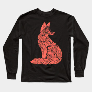 Floral Fox – Clever & Beautiful Woodland Art Long Sleeve T-Shirt