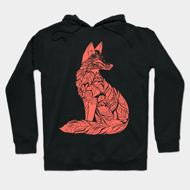 Floral Fox – Clever & Beautiful Woodland Art Hoodie by TuncGK