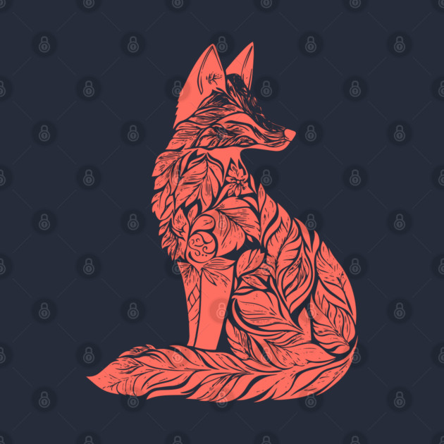 Floral Fox – Clever & Beautiful Woodland Art by TuncGK