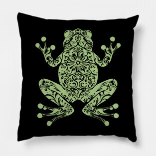 Botanical Frog – Nature’s Little Hopper in Style Pillow