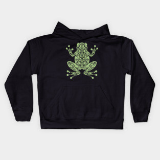 Botanical Frog – Nature’s Little Hopper in Style Kids Hoodie