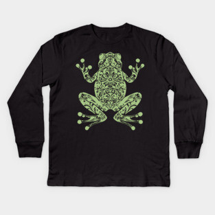 Botanical Frog – Nature’s Little Hopper in Style Kids Long Sleeve T-Shirt