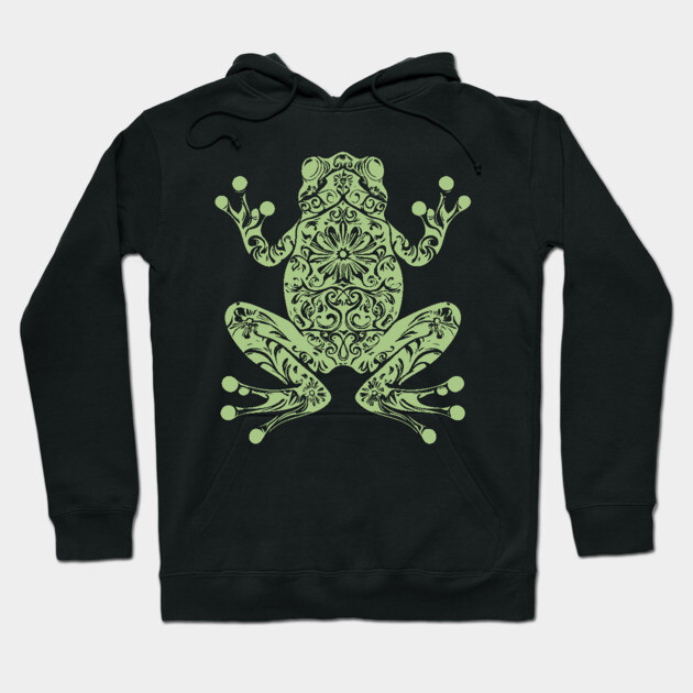 Botanical Frog – Nature’s Little Hopper in Style Hoodie by TuncGK