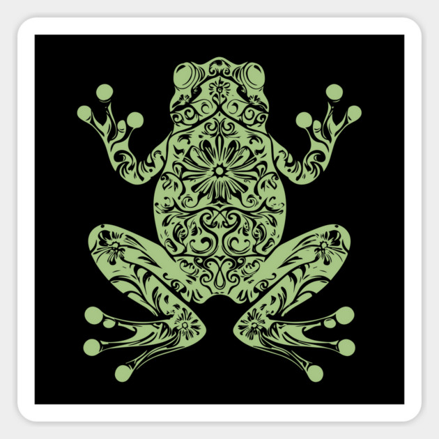 Botanical Frog – Nature’s Little Hopper in Style Magnet by TuncGK