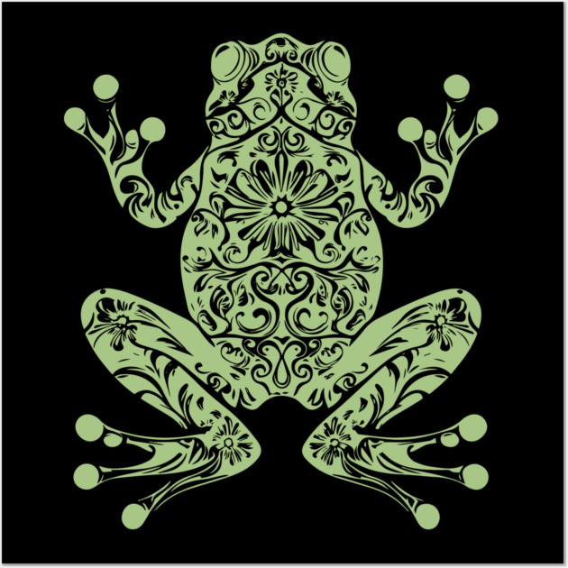 Botanical Frog – Nature’s Little Hopper in Style Wall Art by TuncGK