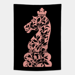 Ornate Chess Knight – Strategy Meets Art Tapestry