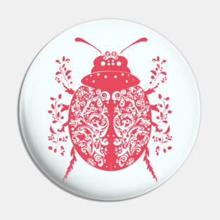 Floral Ladybug – Lucky & Beautiful Nature Art Pin
