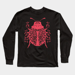 Floral Ladybug – Lucky & Beautiful Nature Art Long Sleeve T-Shirt