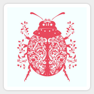 Floral Ladybug – Lucky & Beautiful Nature Art Sticker