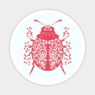 Floral Ladybug – Lucky & Beautiful Nature Art Magnet