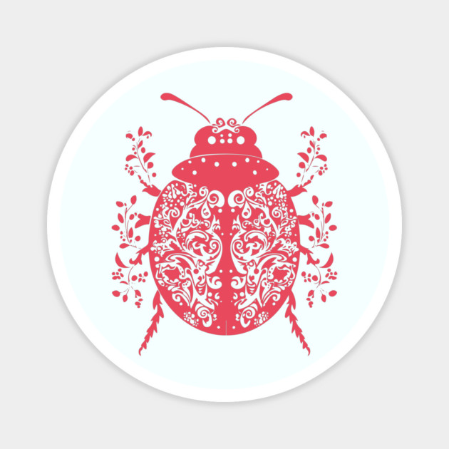 Floral Ladybug – Lucky & Beautiful Nature Art Magnet by TuncGK