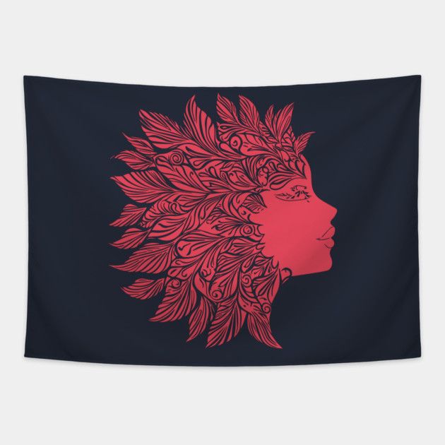 Floral Medusa – Greek Mythology With a Twist Tapestry by TuncGK