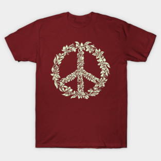 Floral Peace Symbol – Aesthetic Boho Art T-Shirt
