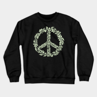 Floral Peace Symbol – Aesthetic Boho Art Crewneck Sweatshirt