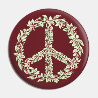 Floral Peace Symbol – Aesthetic Boho Art Pin