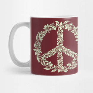 Floral Peace Symbol – Aesthetic Boho Art Mug