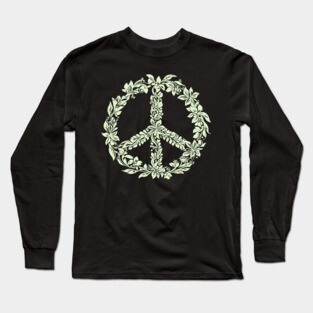 Floral Peace Symbol – Aesthetic Boho Art Long Sleeve T-Shirt