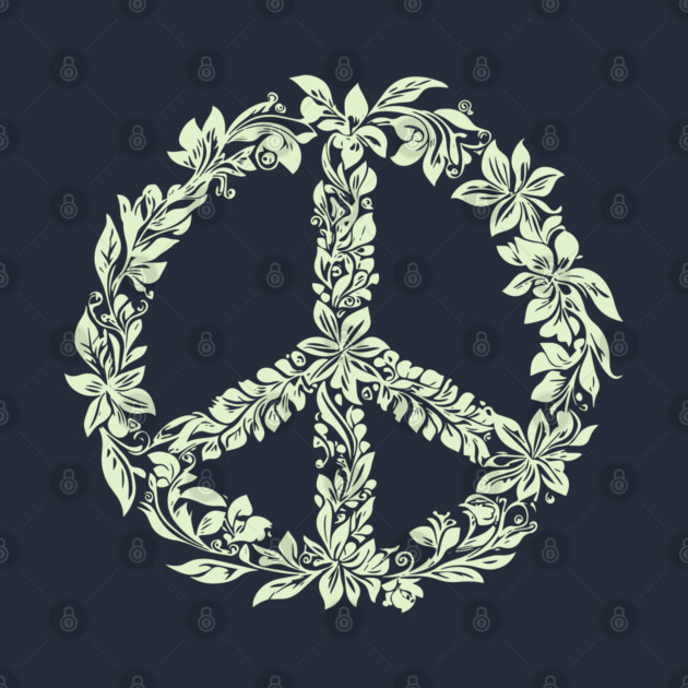 Floral Peace Symbol – Aesthetic Boho Art by TuncGK