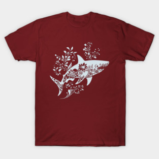 Floral Shark – Fierce Meets Elegant T-Shirt