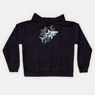 Floral Shark – Fierce Meets Elegant Kids Hoodie