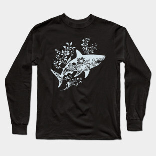 Floral Shark – Fierce Meets Elegant Long Sleeve T-Shirt
