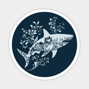 Floral Shark – Fierce Meets Elegant Magnet