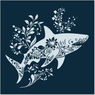 Floral Shark – Fierce Meets Elegant Posters and Art