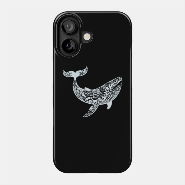 Floral Whale – Majestic Ocean-Inspired Art Phone Case by TuncGK