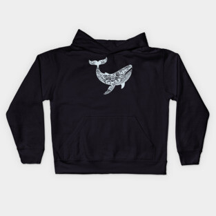 Floral Whale – Majestic Ocean-Inspired Art Kids Hoodie