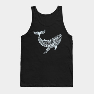 Floral Whale – Majestic Ocean-Inspired Art Tank Top