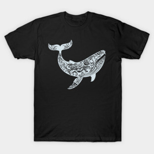 Floral Whale – Majestic Ocean-Inspired Art T-Shirt