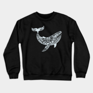 Floral Whale – Majestic Ocean-Inspired Art Crewneck Sweatshirt