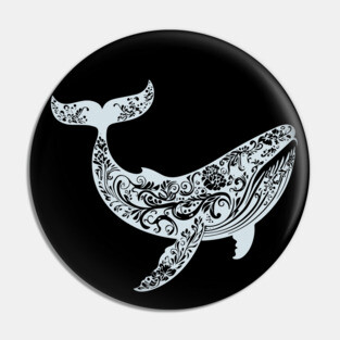 Floral Whale – Majestic Ocean-Inspired Art Pin