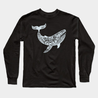 Floral Whale – Majestic Ocean-Inspired Art Long Sleeve T-Shirt