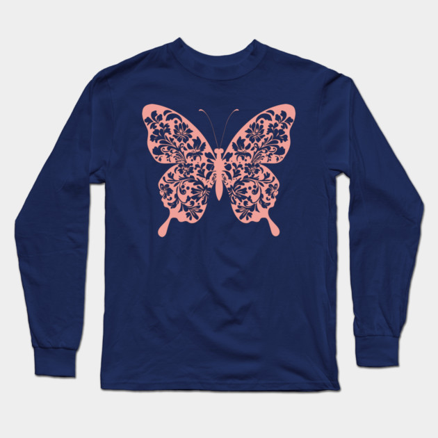 Floral Butterfly – Nature’s Most Delicate Masterpiece Long Sleeve T-Shirt by TuncGK