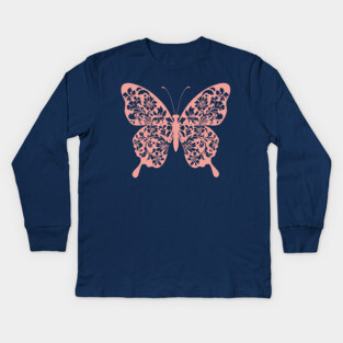 Floral Butterfly – Nature’s Most Delicate Masterpiece Kids Long Sleeve T-Shirt