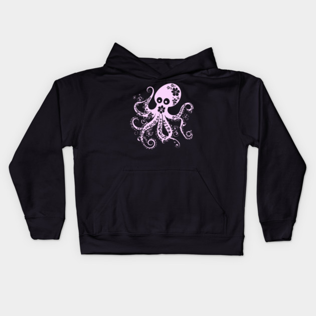 Floral Octopus – Aesthetic Sea Creature with Style Kids Hoodie by TuncGK