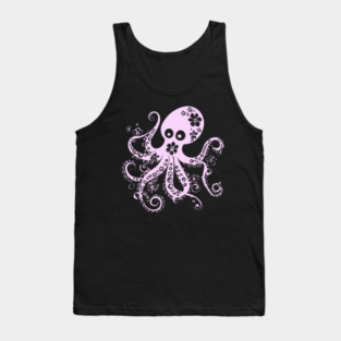 Floral Octopus – Aesthetic Sea Creature with Style Tank Top