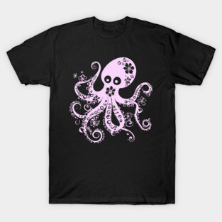 Floral Octopus – Aesthetic Sea Creature with Style T-Shirt