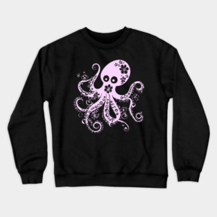 Floral Octopus – Aesthetic Sea Creature with Style Crewneck Sweatshirt